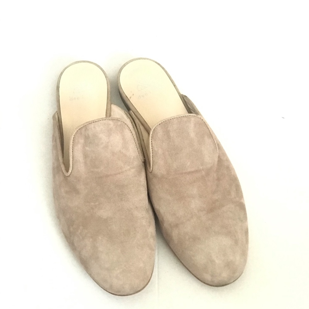 Sold Dee Keller 39 1/2 stone suede slip on mule 9 1/2 - Picture 2 of 5
